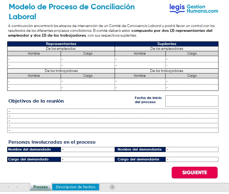 Modelo conciliación laboral