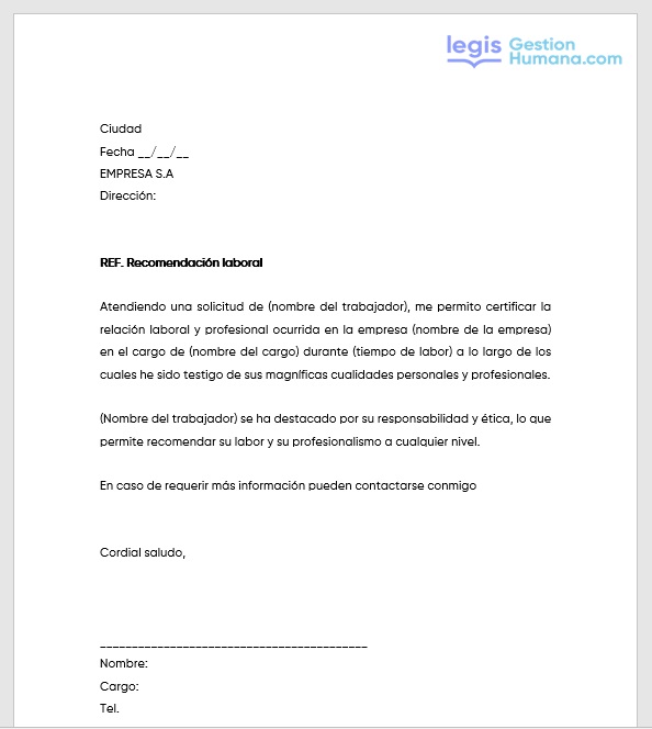 Recomendación laboral