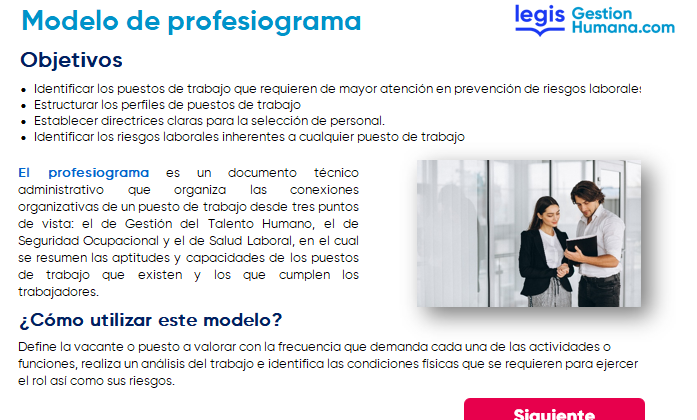 Modelo de profesiograma