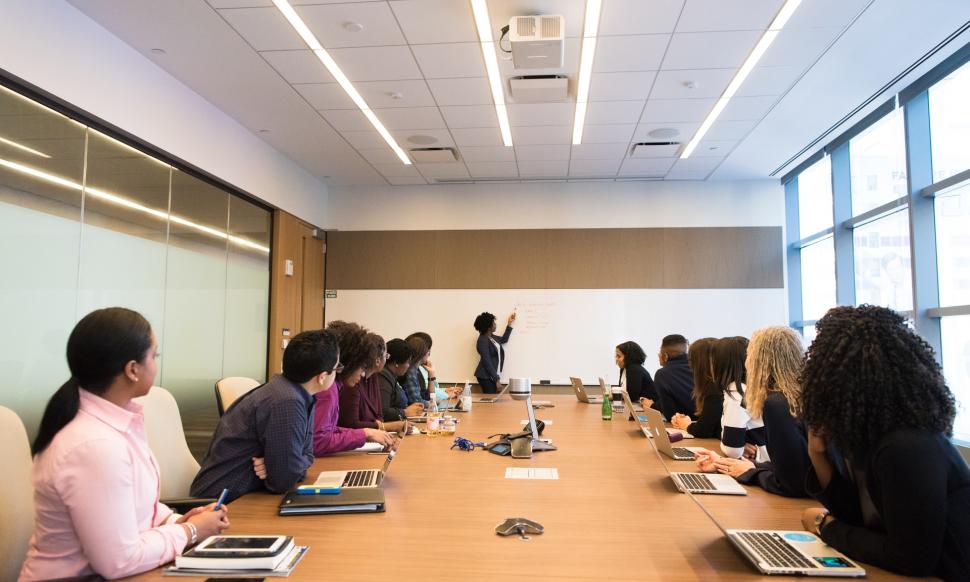 Empresa trabajo en equipo reunión